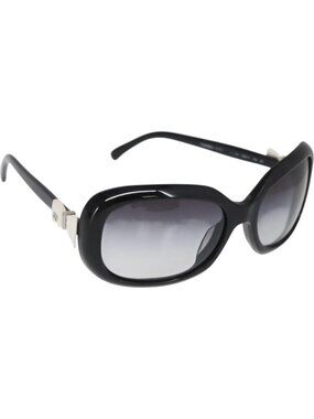 CHANEL Sunglasses plastic Black CC